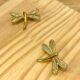 Petite Broche Strass Libellule Dorée